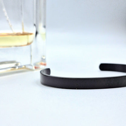 Bracciale Uomo Schiava in Acciaio Nero con Incisione Personalizzata